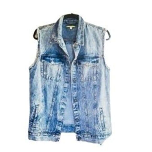 Gianni Bini Womens Vest Blue XS Acid Wash 80s /90s Y2K VTG Denim Fits like M - Picture 7 of 7